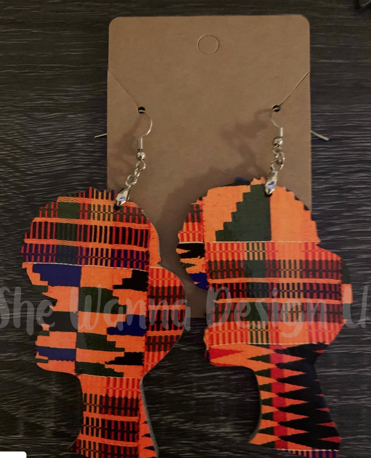 Sublimation Afro Bun Earrings