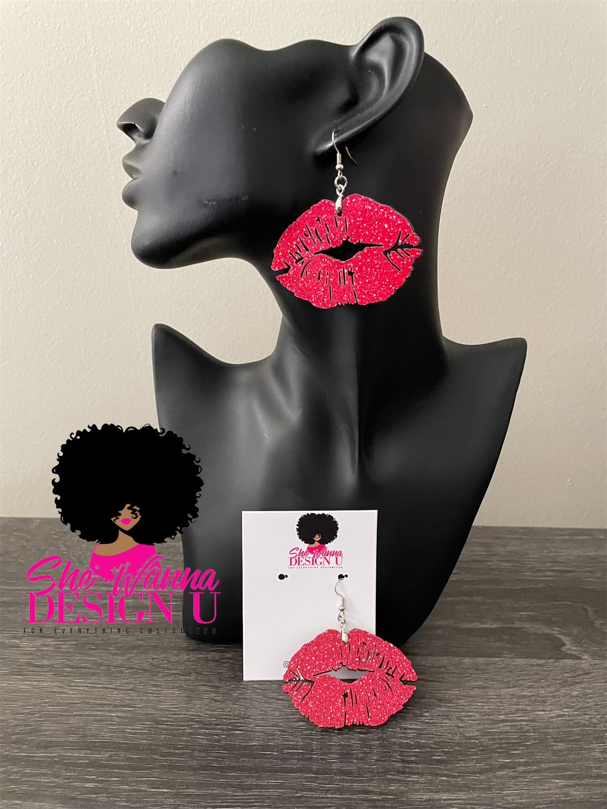 Sublimation Lip Earrings